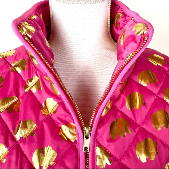 SIMPLY SOUTHERN Pink Elephant Patterned Thin Puffer Vest Sz.  S - Picture 15 of 15